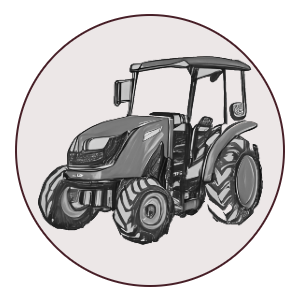 Compact Tractor icon - based on art by Craiyon/DallE